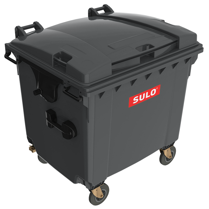 Контейнер сміттєвий ТПВ Sulo 1100 л з плоскою кришкою сірий