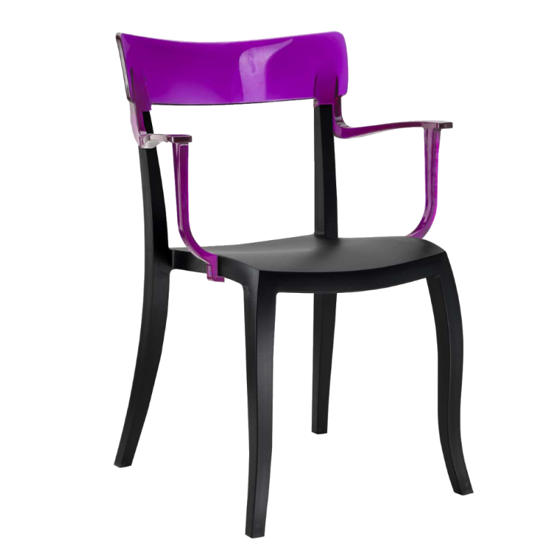 Кресло Papatya Hera-K черное сиденье, верх прозрачно-пурпурный
