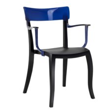 Кресло Papatya Hera-K черное сиденье, верх прозрачно-синий