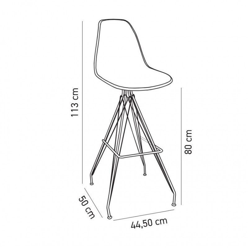 Стілець барний Tilia Eos-X сидіння з тканиною, ніжки металеві хромовані ARTNUVO 46904 - V5