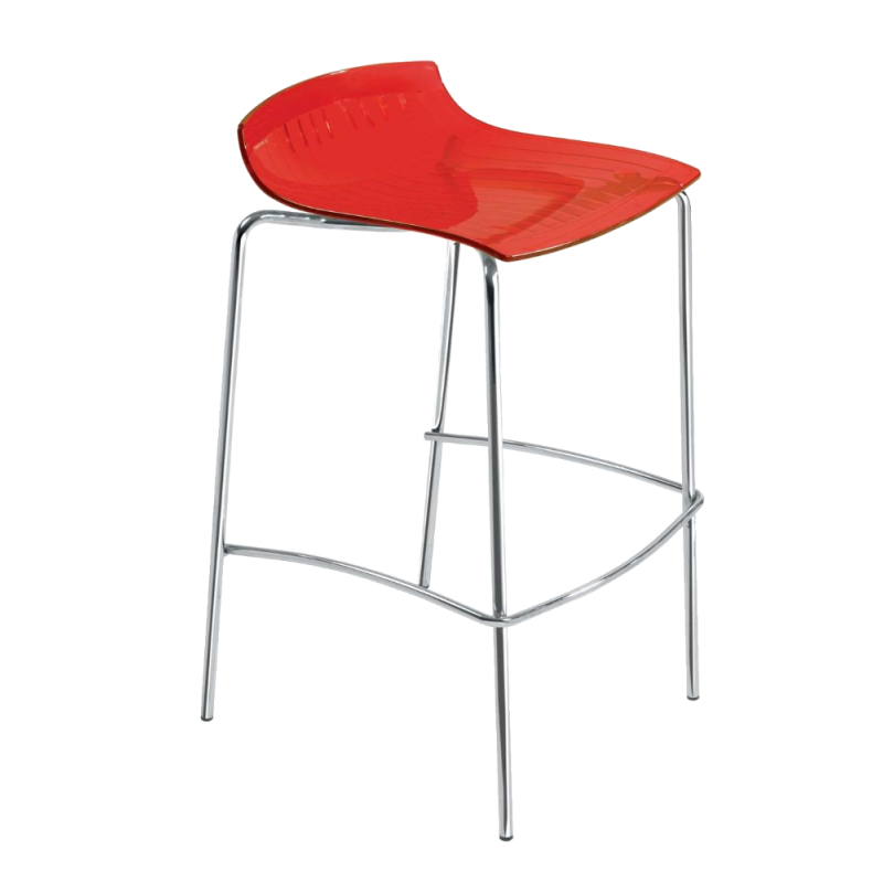 Барний стілець Papatya X-Treme BSS прозоро-червоний