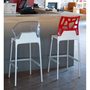 Барний стілець Papatya Ego-S біле сидіння, верх чорний