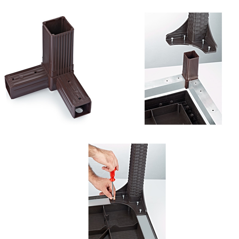 Стіл Irak Plastik Olympia 90x150 під ротанг білий
