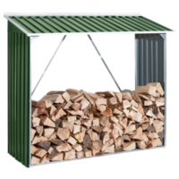 Накрытие для дров металлическое зеленый с белым