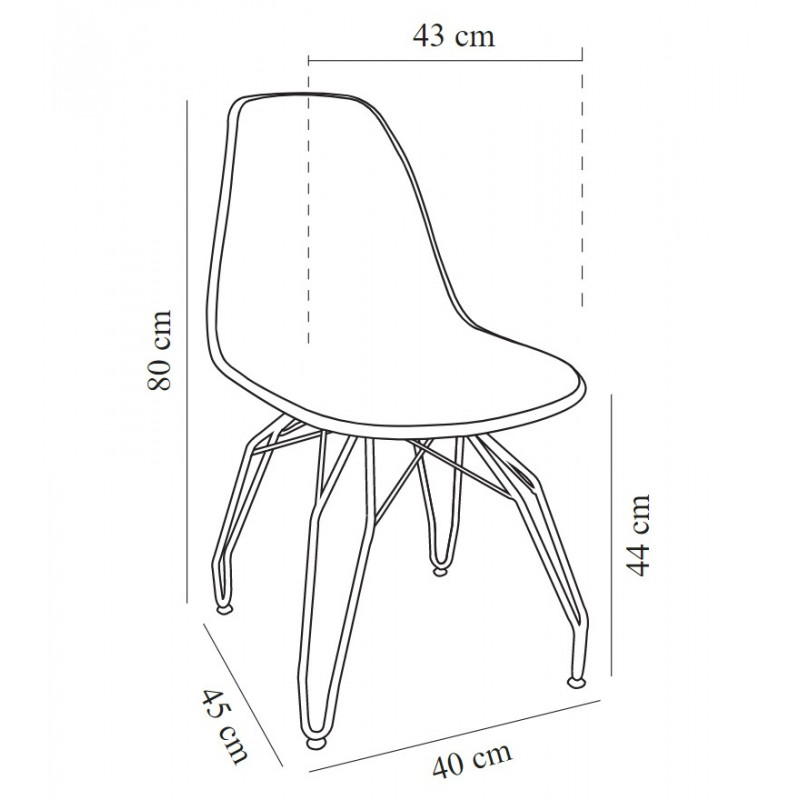 Стул Tilia Eos-M сиденье с тканью, ножки металлические крашеные ARTNUVO 46904 - V6