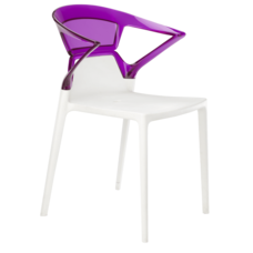 Крісло Papatya Ego-K біле сидіння, верх прозоро-пурпурний