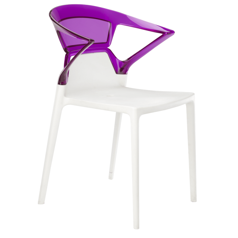 Кресло Papatya Ego-K белое сиденье, верх прозрачно-пурпурный