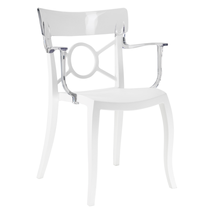 Кресло Papatya Opera-K сиденье белое, верх прозрачно-чистый