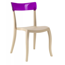 Стул Papatya Hera-S песочно-бежевое сиденье, верх прозрачно-пурпурный