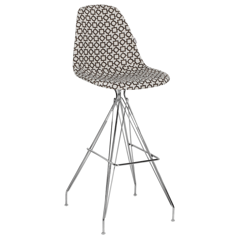 Стул барный Tilia Eos-X сиденье с тканью, ножки металлические хромированные ARTCLASS 802