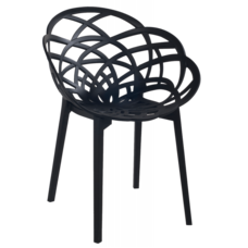 Крісло Papatya Flora матово-чорне сидіння, ніжки матові чорні