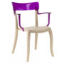 Крісло Papatya Hera-K пісочно-бежеве сидіння, верх прозоро-пурпурний