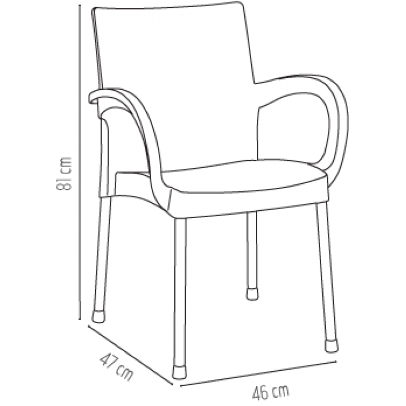 Кресло Irak Plastik Sumela алюминиевые ножки серый