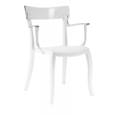 Крісло Papatya Hera-K біле сидіння, верх прозоро-чистий