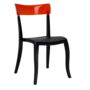 Стул Papatya Hera-S черное сиденье, верх прозрачно-красный