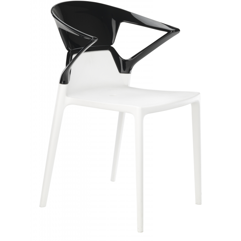 Кресло Papatya Ego-K белое сиденье, верх черный