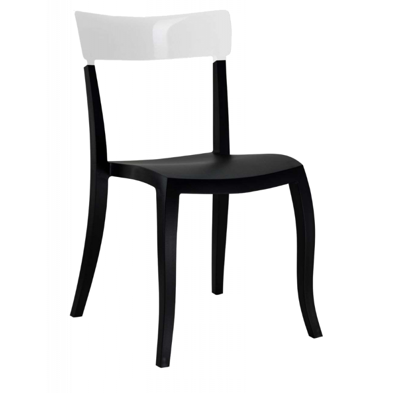 Стул Papatya Hera-S черное сиденье, верх белый