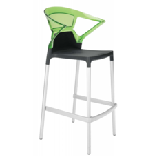 Барне крісло Papatya Ego-K чорне сидіння, верх прозоро-зелений