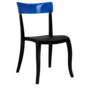 Стул Papatya Hera-S черное сиденье, верх прозрачно-синий