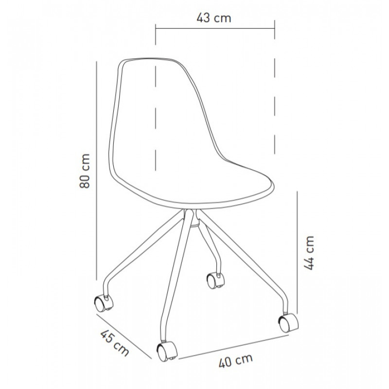 Стілець Tilia Eos-O сидіння з тканиною, ніжки металеві ARTNUVO 46904 - V6