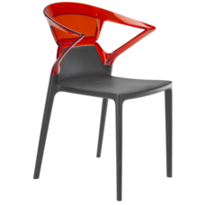 Кресло Papatya Ego-K антрацит сиденье, верх прозрачно-красный