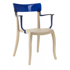 Кресло Papatya Hera-K песочно-бежевое сиденье, верх прозрачно-синий
