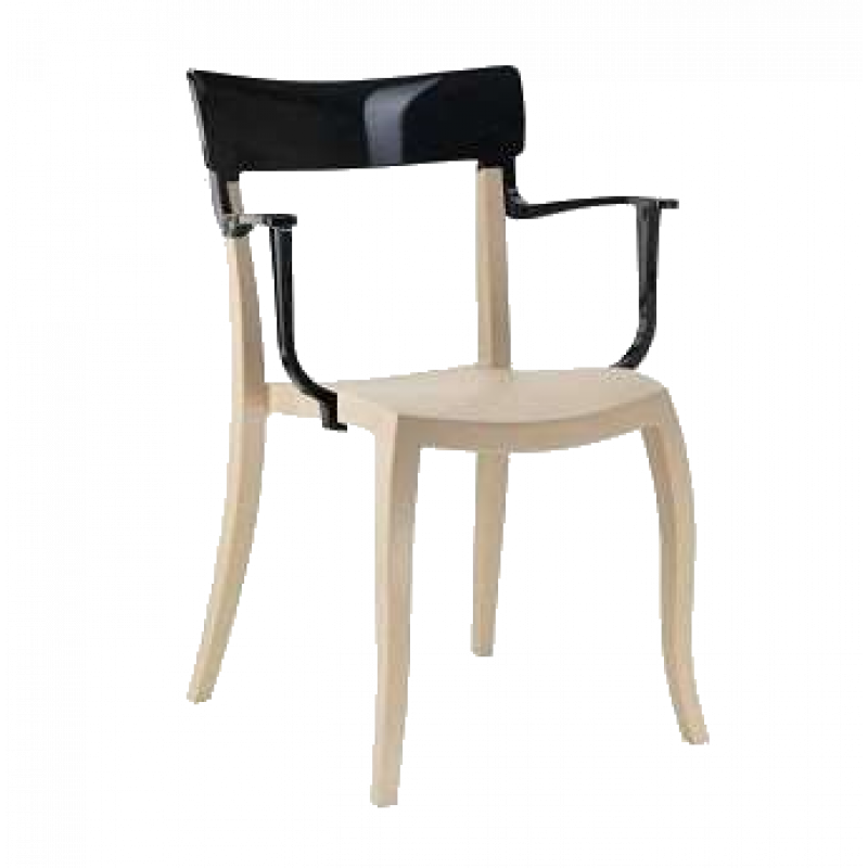 Кресло Papatya Hera-K песочно-бежевое сиденье, верх черный