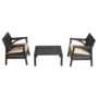 Набор мебели Irak Plastik Барселона (2 кресла + столик) тёмно-коричневый
