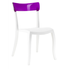 Стул Papatya Hera-S белое сиденье, верх прозрачно-пурпурный