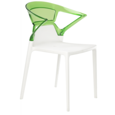Кресло Papatya Ego-K белое сиденье, верх прозрачно-зеленый