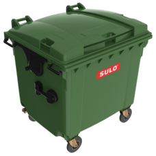 Контейнер мусорный ТБО Sulo 1100 л с плоской крышкой зеленый