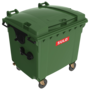 Контейнер сміттєвий ТПВ Sulo 1100 л з плоскою кришкою зелений