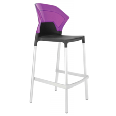 Барный стул Papatya Ego-S антрацит сиденье, верх прозрачно-пурпурный