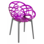 Кресло Papatya Flora прозрачно-пурпурное сиденье, низ антрацит