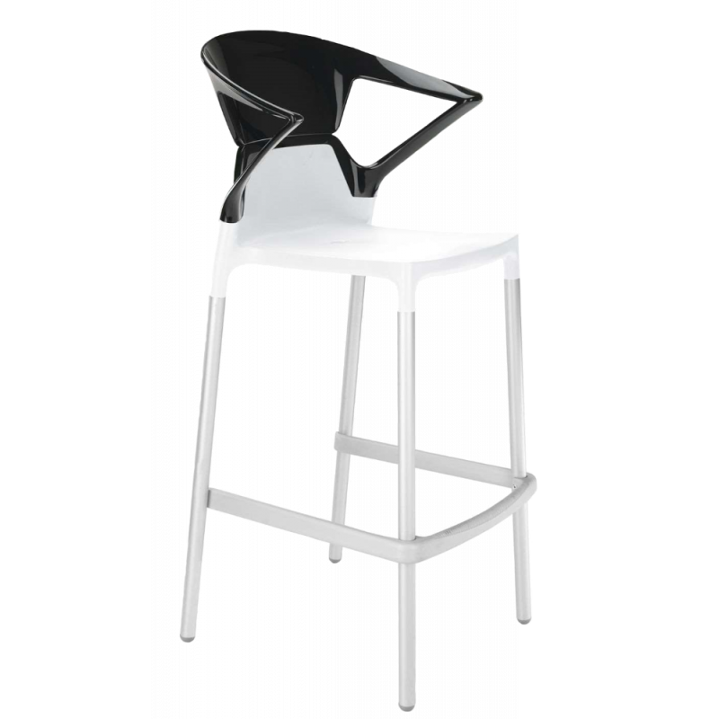 Барное кресло Papatya Ego-K белое сиденье, верх черный