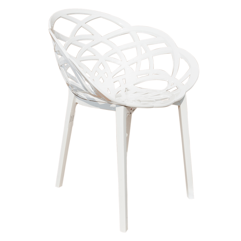 Кресло Papatya Flora белое сиденье, низ белый