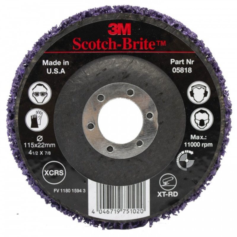 Круг зачистных фиолетовый на основе 3M Scotch-Brite d-115 мм