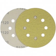 Круг шлифовальный желтый на липучке Velcro Polystar Abrasive 125 мм, P120