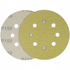 Коло шліфувальний жовтий на липучці Velcro Polystar Abrasive 125 мм, P150