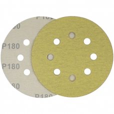 Коло шліфувальний жовтий на липучці Velcro Polystar Abrasive 125 мм, P180