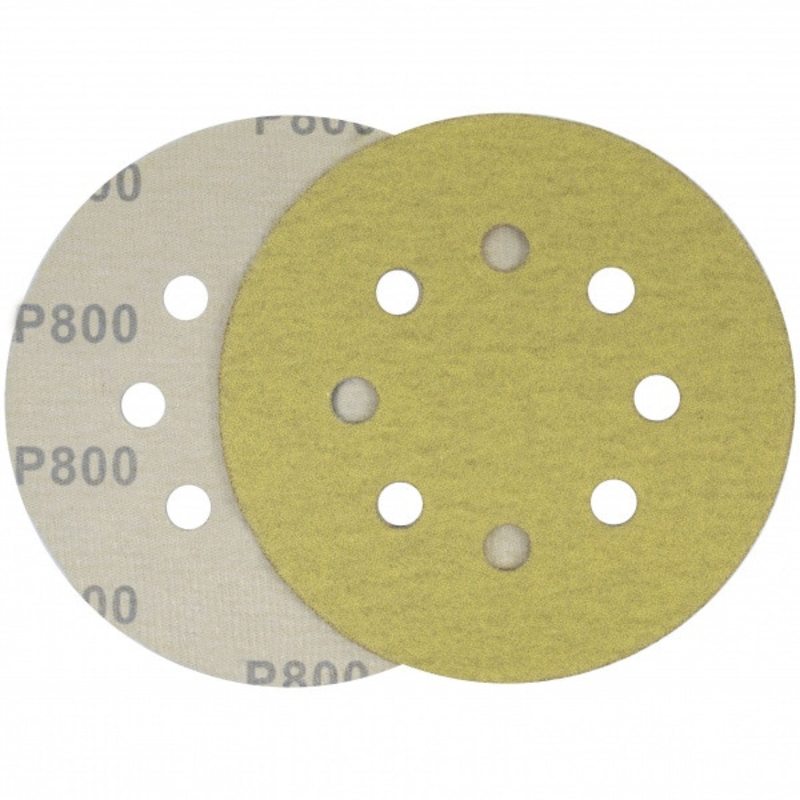Коло шліфувальний жовтий на липучці Velcro Polystar Abrasive 125 мм, P800