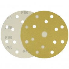 Круг шлифовальный желтый на липучке Velcro Polystar Abrasive 150 мм, P60