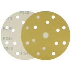 Коло шліфувальний жовтий на липучці Velcro Polystar Abrasive 150 мм, P240