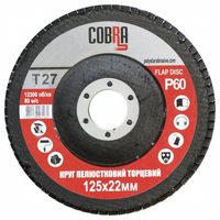 Круг лепестковый торцевой КЛТ COBRA Т27, 125х22 мм, P60