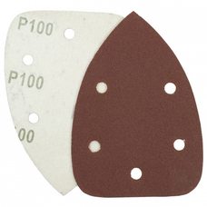 Треугольная шлифовальная шкурка на липучке Velcro Polystar Abrasive 140 мм, P100 (с отв.)