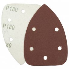 Треугольная шлифовальная шкурка на липучке Velcro Polystar Abrasive 140 мм, P180 (с отв.)