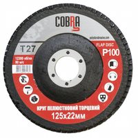 Круг лепестковый торцевой КЛТ COBRA Т27, 125х22 мм, P100