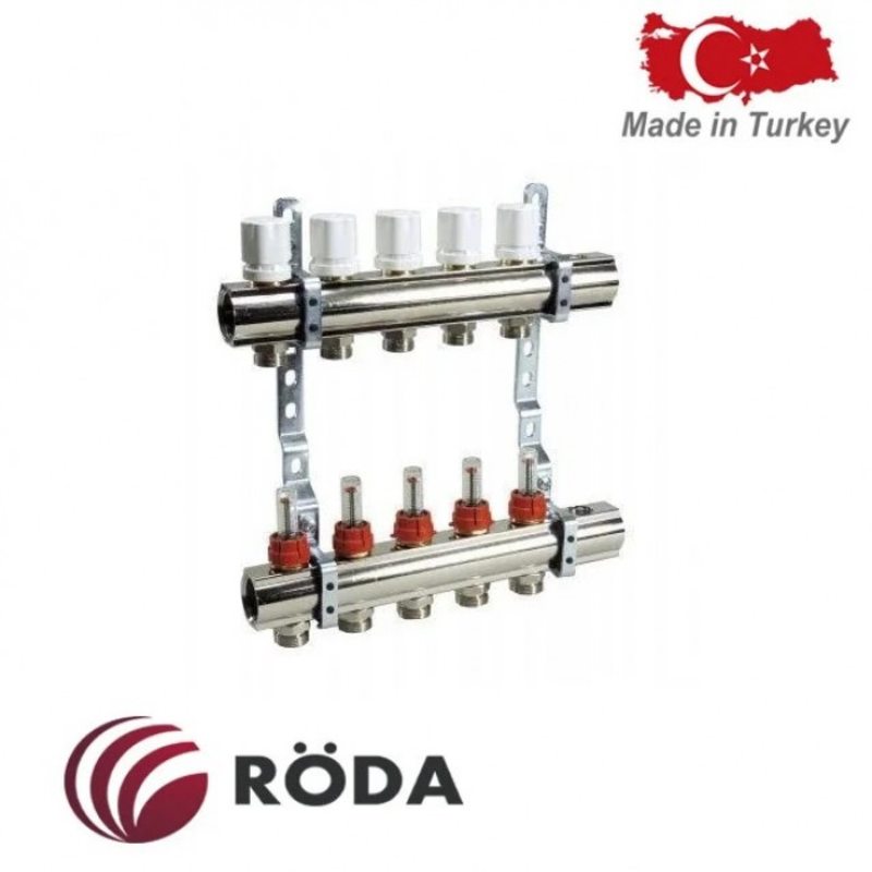 Группа коллекторная Roda с расходомером и термоклапанами 4 выхода
