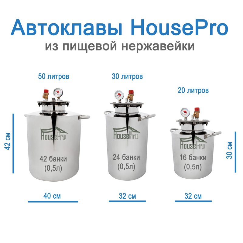 HousePro-24 автоклав из пищевой нержавейки для домашнего консервирования