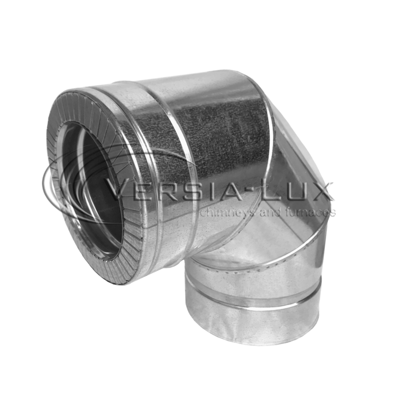 Коліно димохідні 90 ° нерж / оцинк ø140 / 200мм 1мм